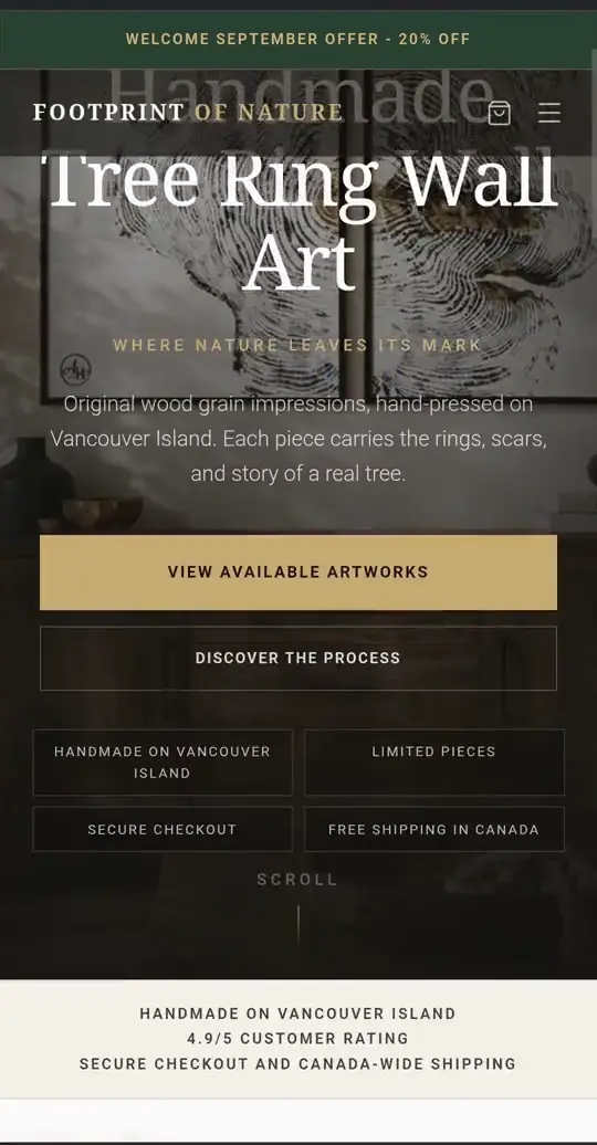 Footprint of Nature live website preview