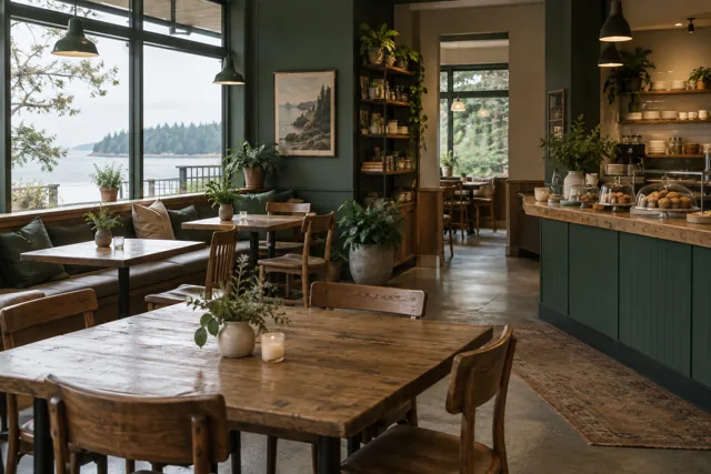 Illustrative café interior in the original website preview