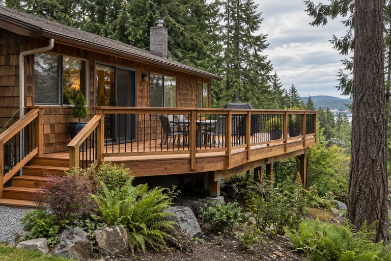 Cedar deck project from the fictional West Coast Timber redesign